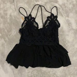 Free people black Adella camisole